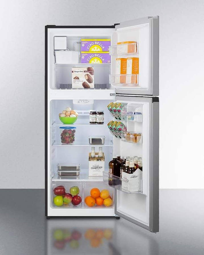 Sleek Stainless Steel Refrigerator-Freezer TM